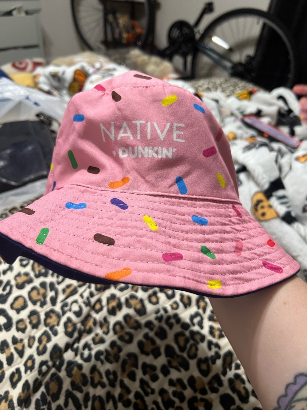 Native Pink Sprinkle Bucket Hat with Multicolor Accents